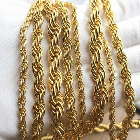 Collana A Catena In Corda Di Acciaio Inossidabile Oro Argento Galvanizzato Maglie Torciate Minimalista Elegante Accessorio Versatile Unisex