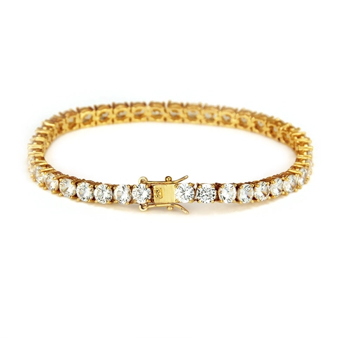 Pulsera De Tenis Hip Hop Cobre Micro Incrustado De Circón Joyería De Una Sola Fila Cadena Geométrica De Lujo Brillante Para Hombres Mujeres