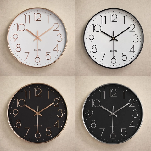 Wandklok Stil Kwartsuurwerk Decoratief Rond ABS Kunststof Glas Modern Minimalistisch Voor Woonkamer Kantoor Slaapkamer