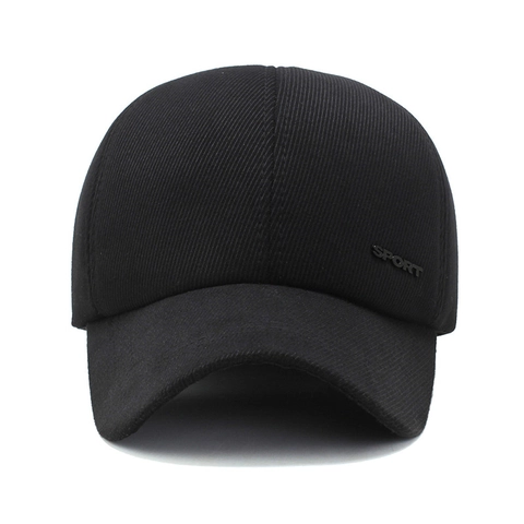 Cappello Da Baseball Invernale Da Uomo Velluto A Coste Ispessito Caldo Con Paraorecchie Sportivo Regolabile Casual