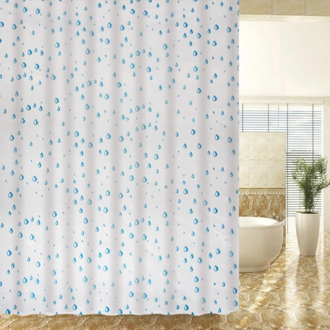Waterproof PEVA Shower Curtain Set With Hooks Geometric Grid Floral Starfish Whale Pattern Thickened Bathroom Privacy Screen For Home