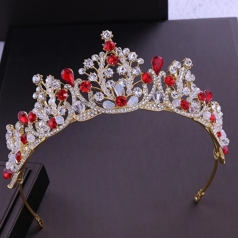 Corona Da Sposa Barocca In Lega Strass Cristallo Perline Fatte A Mano Matrimonio Festa Spettacolo Accessori Capelli Eleganti