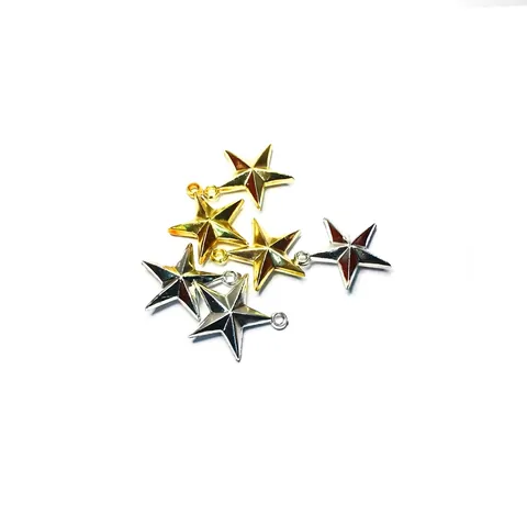 Weihnachtsbaum Stern Anhänger Gold Und Silber Fünfzackiger Stern Ornamente Für Feiertags Party DIY Dekoration