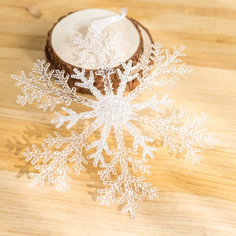 Ornamenti A Fiocco Di Neve Per Albero Di Natale Acrilico Trasparente Luccicante Pendente Appeso Decorazione Invernale