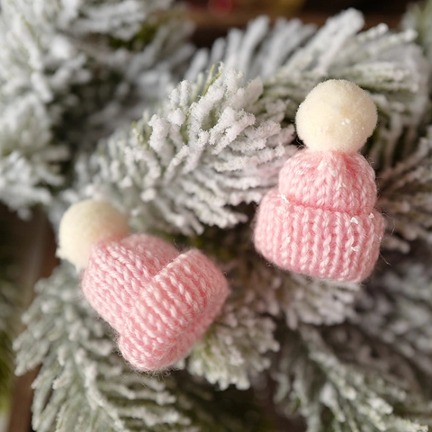 Mini Bonnets De Noël En Tricot Avec Pompon En Fil Coloré Petits Bonnets Pour Bricolage Décoration De Fête Ornement
