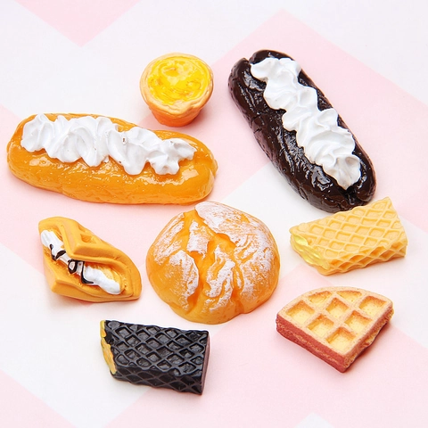 Miniatur Simulation Lebensmittel Harz Brot Keks Waffel DIY Handwerk Schmuckherstellung Zubehör Handyhülle Dekor Charm