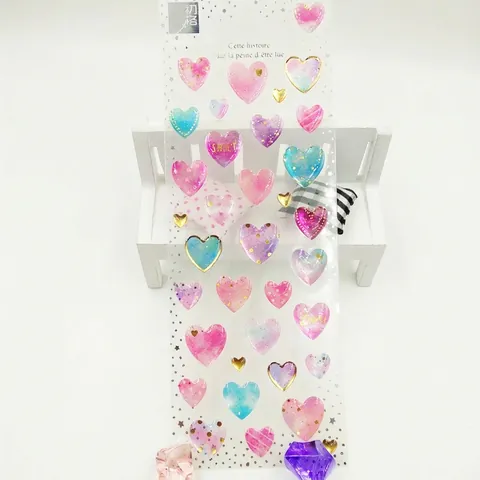 Autocollants Décoratifs 3D Dorure Époxy Cristal DIY Journal Scrapbooking Esthétique Imperméable