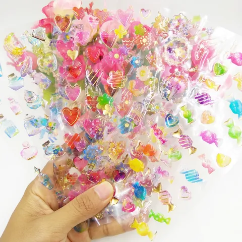 Autocollants Décoratifs 3D Dorure Époxy Cristal DIY Journal Scrapbooking Esthétique Imperméable