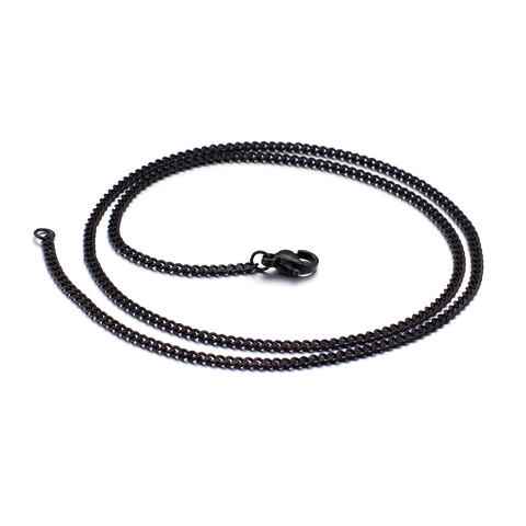 Collier Chaîne Gourmette Acier Inoxydable Minimaliste Double Polissage Bijoux Pour Hommes Et Femmes Style Hip Hop
