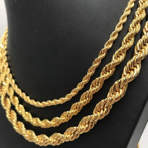 Collana A Catena In Corda Di Acciaio Inossidabile Oro Argento Galvanizzato Maglie Torciate Minimalista Elegante Accessorio Versatile Unisex