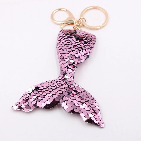 Portachiavi alla Moda con Paillettes Coda di Sirena Unicorno Stella Cuore Pendente Borsa Luccicante Accessorio per Borsa Donna Ragazze