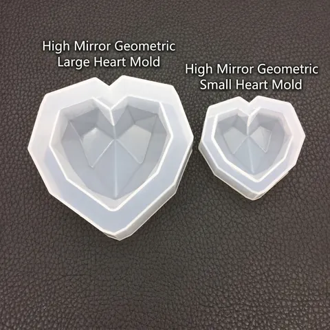 Geometric Heart Silicone Mold 3D Diamond Faceted Resin Casting Tool For DIY Candle Soap Plaster Aromatherapy High Mirror