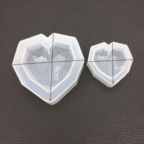 Geometric Heart Silicone Mold 3D Diamond Faceted Resin Casting Tool For DIY Candle Soap Plaster Aromatherapy High Mirror