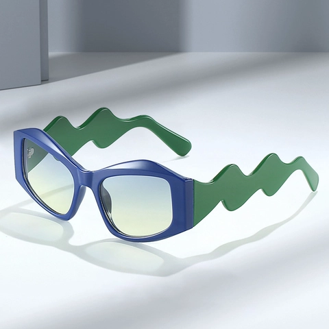 Occhiali Da Sole Irregolari Con Aste Ondulate Montura In PC Protezione UV400 Stile Y2K Hip Hop Moda