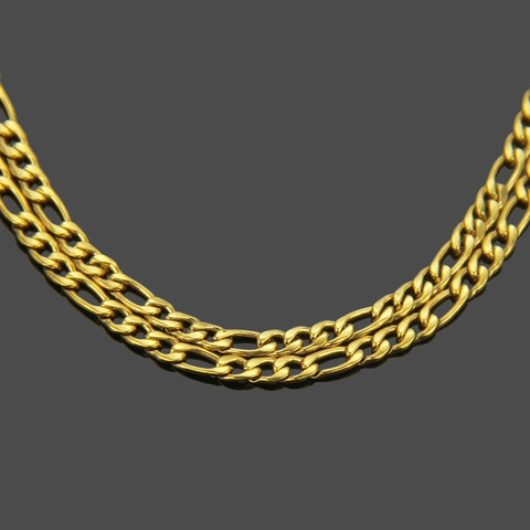 Collana da Uomo in Acciaio Inossidabile Figaro Oro Argento Galvanizzato Hip Hop Streetwear Gioielli di Moda Catena a Maglie Resistente per Regalo Quotidiano Festa