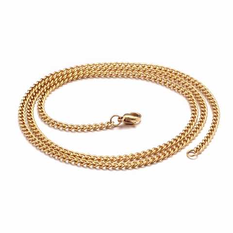 Collar De Cadena De Eslabones Acero Inoxidable Estilo Cubano Con Cierre De Langosta Unisex Joyería De Moda