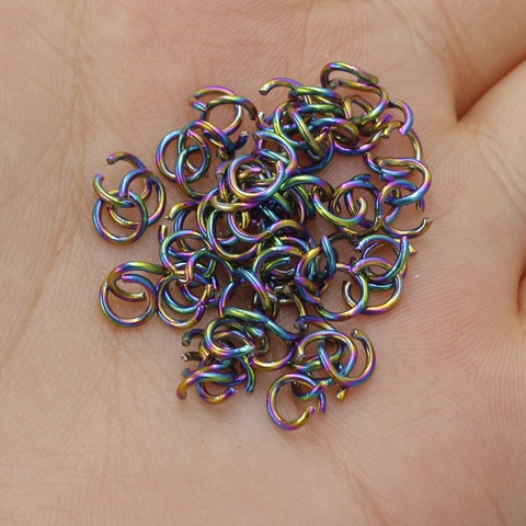 Regenbogen Edelstahl Offene Binderinge Vakuum Plated Irisierende Verbindungsringe Für DIY Schmuckherstellung