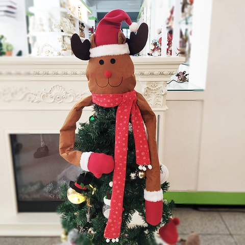 Puntale Per Albero Di Natale Peluche Babbo Natale Pupazzo Di Neve Renna Abbraccio Decorazione Per Feste In Casa