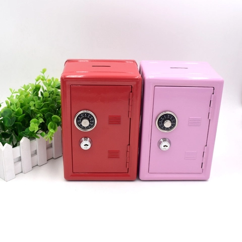 Mini Cassaforte Salvadanaio In Metallo Scatola Risparmio Denaro Con Serratura A Combinazione E Chiavi Per Bambini