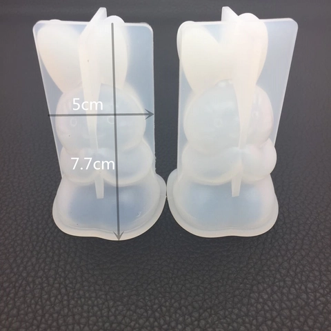 3D Segenshase Silikonform Spiegeloberfläche Betender Hase DIY Harzhandwerk Aromatherapie Gips Kerze Seife Machen Dekor