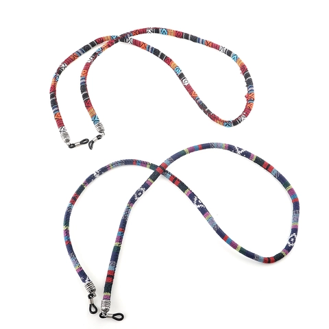 Bohemian Ethnic Style Colorful Braided Cotton Glasses Chain Non Slip Adjustable Eyewear Strap Neck Lanyard For Sports