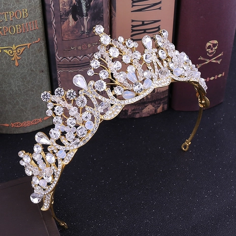 Corona Da Sposa Barocca In Lega Strass Cristallo Perline Fatte A Mano Matrimonio Festa Spettacolo Accessori Capelli Eleganti