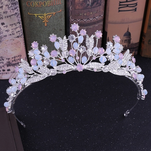 Corona Diadema Sposa Barocca Retrò Lega Strass Cristallo Design Foglia Copricapo Per Matrimonio Compleanno Festa