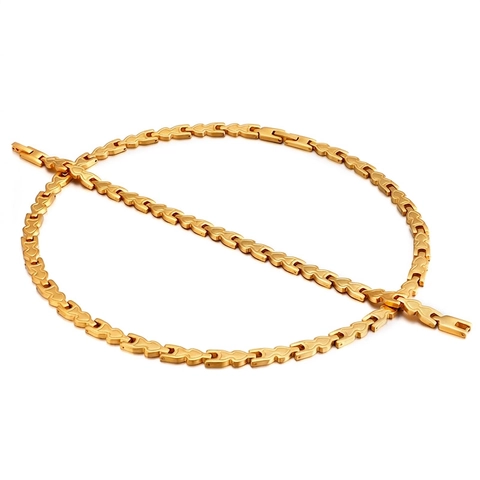 Collana E Bracciale Per Magnetoterapia In Acciaio Inossidabile Gioielli Con Maglie A Cuore Geometriche Placcati Oro 18K