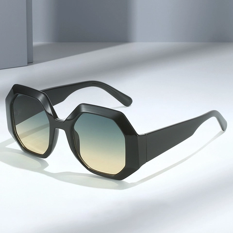 Oversized Geometric Sunglasses PC Frame UV400 Protection Trendy Octagonal Eyewear For Outdoor Street Fashion