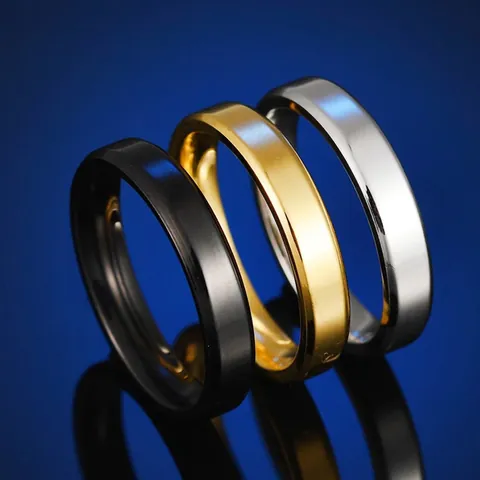 Anillo De Banda De Acero Inoxidable Pulido Joyería Clásica Minimalista Superficie Lisa Para Hombres Mujeres