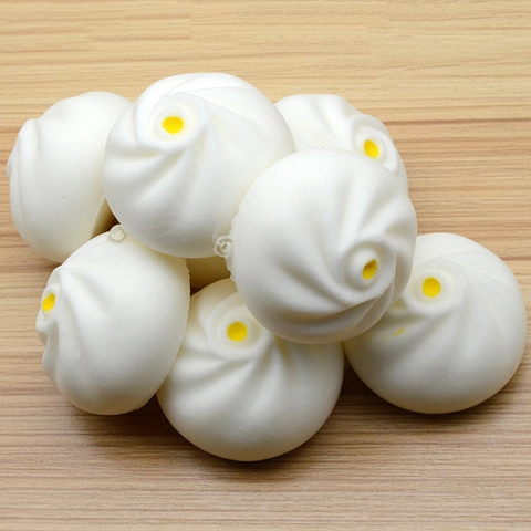 Gestoomd Broodje Squishy Speelgoed Simulatie Voedsel Stressverlichting Knijpspeelgoed Langzaam Terugkerend Zacht PU Nieuwigheid Leuk Decor Met Haak