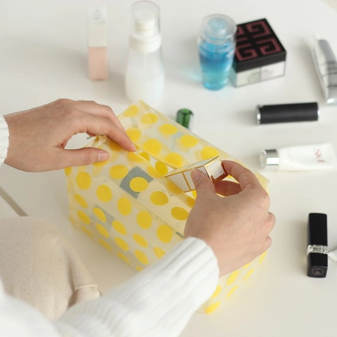 Transparente Polka Dot Make-Up Tasche Wasserdichte PVC Kosmetiktasche Reise Kulturbeutel Organizer Mit Reißverschluss