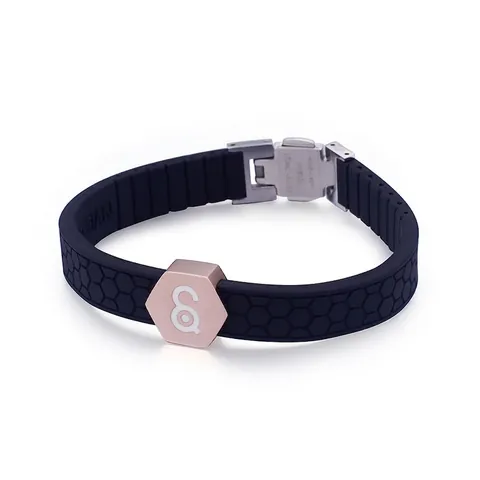 Magnetisches Energie Armband Edelstahl Silikon Armreif Wabenstruktur Sechseck Dekor Sportliche Mode Für Männer Frauen