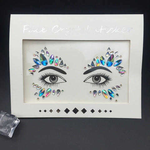 Acrylic Face Crystal Sticker Rhinestone Face Jewels Festival Makeup Body Jewelry Self-Adhesive Masquerade Decoration Face Sticker
