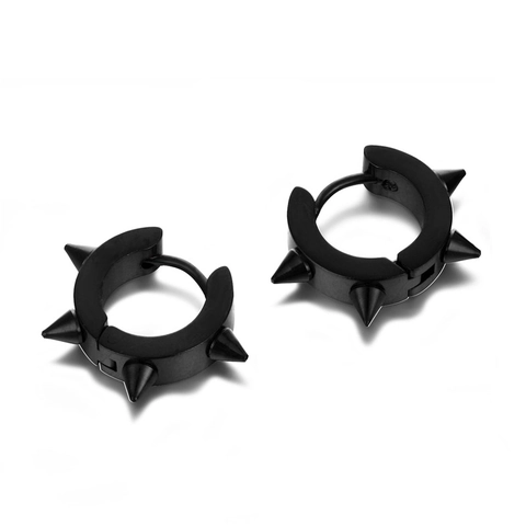 Edelstahl Spike Creolen Punk Hip Hop Gothic Niet Piercing Schmuck Für Männer Frauen Vakuum Beschichtet