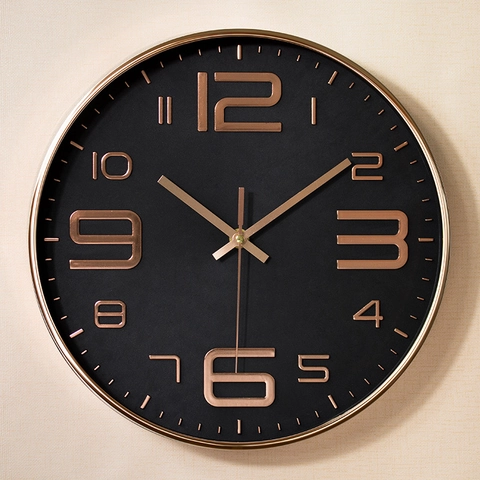 Orologio Da Parete Silenzioso Moderno Rotondo In Plastica Movimento Al Quarzo Con Numeri 3D Per Arredo Casa