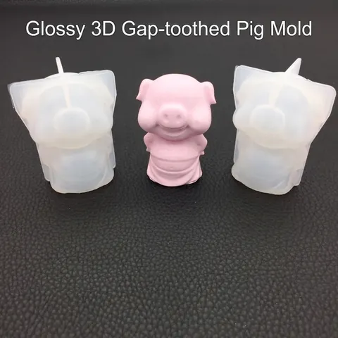 3D Cute Pig Silicone Mold Mirror Surface DIY Crafting Tool For Resin Epoxy Gypsum Aromatherapy Baking Ornament