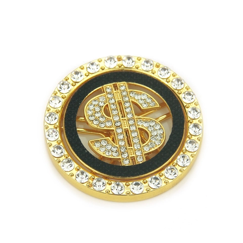 Hip Hop Rotating Dollar Sign Alloy Rhinestone Pendant For DIY Phone Case Accessory Fashion Spinning Jewelry Charm For Couples