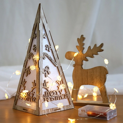 LED String Lights Snowflake Star Copper Wire Battery Operated Warm White For Christmas Indoor Bedroom Window Decor