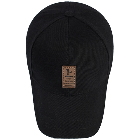 Gorra de Béisbol de Algodón para Hombre Sombrero de Protección Solar Casual al Aire Libre Ajustable Color Sólido Deportivo con Parche de Cuero