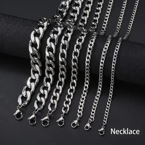 Schakelketting Roestvrij Staal Cuban Link Hip Hop Punk Stijl Minimalistische Sieraden Voor Heren Dames