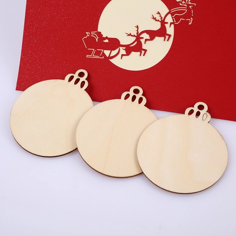 Colgantes De Bolas De Navidad De Madera Natural Adornos Colgantes Redondos Tallados Sin Terminar Con Cuerda De Cáñamo DIY