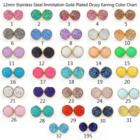 Edelstahl Druzy Ohrstecker Schimmernder Runder Harz Schmuck Für Frauen Minimalistisches Geometrisches Accessoire