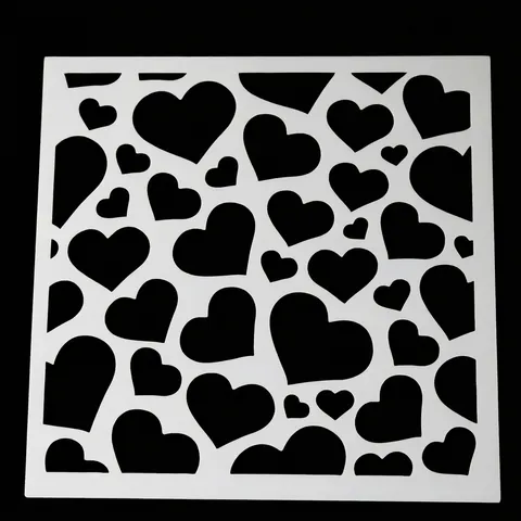 Plastic Cake Stencils Coffee Latte Art Templates DIY Baking Decoration Drawing Heart Star Patterns Novelty