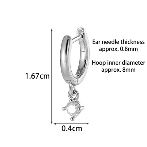 Helix Creolen Geometrisch Kupfer Zirkonia Anhänger Huggie Minimalistisch Piercing Schmuck Damen