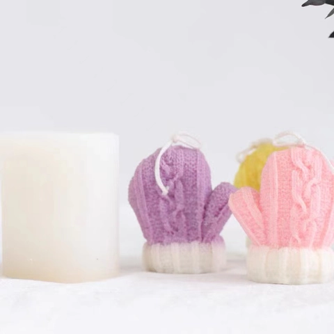 Knitted Glove Shape Silicone Mold For DIY Candle Making Winter Theme Baking Chocolate Mousse Cake Decoration Tool