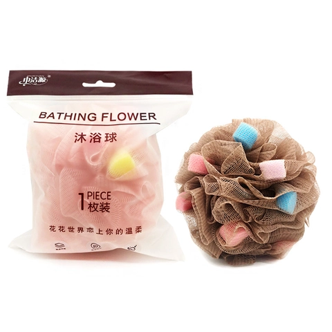 Éponge De Bain Loofah Douce En Filet PE Boule De Douche Exfoliante Pour Le Corps Avec Corde De Suspension Accessoire De Salle De Bain Coloré
