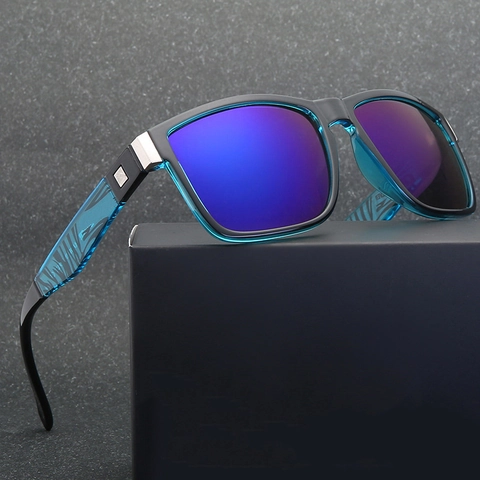 Gafas De Sol Deportivas Cuadradas Protección UV Ciclismo Al Aire Libre Para Hombres Mujeres Moda Plástico Lentes De Espejo