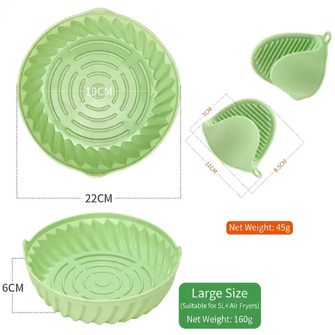 Rivestimento Per Friggitrice Ad Aria In Silicone Riutilizzabile Grado Alimentare Resistente Al Calor Antiaderente Teglia Da Forno Rotonda Quadrata Per Forno Microonde Con Manici Accessori Da Cucina