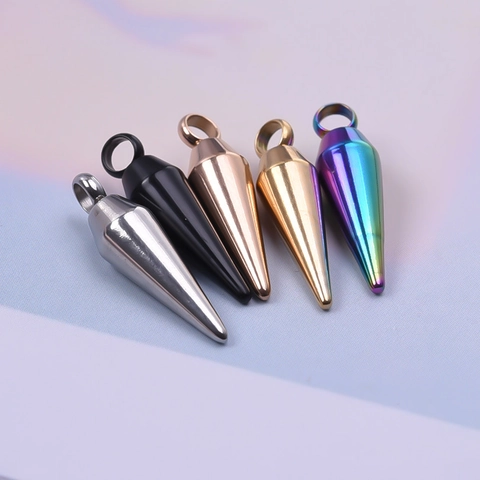 Collier À Pendentif Conique En Acier Inoxydable Bijoux Géométriques Minimalistes Pour Femmes Placage Sous Vide Poli